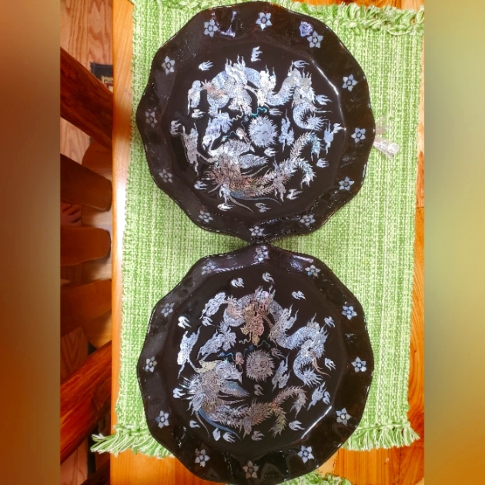 2 asian wall plates